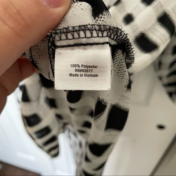 a.n.a black & white checkered dress shirt - Picture 3 of 5